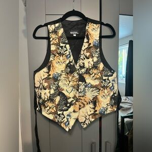 Vintage Cat Tapestry Vest